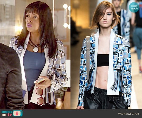 Fendi Spring 2015 Collection Fringed Jacket worn by Cookie Lyon (Taraji P. Henson) on Empire