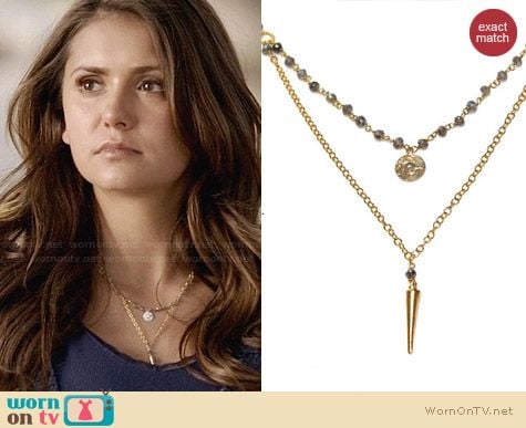 Fizz Candy Labrodite Stacking Necklace worn by Nina Dobrev on The Vampire Diaries