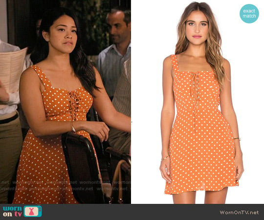 Flynn Skye Leila Pumpkin Seeds Dress worn by Jane Villanueva (Gina Rodriguez) on Jane the Virgin