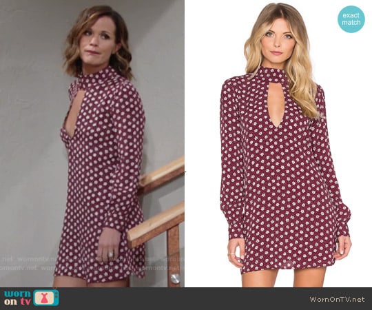 Flynn Skye Leah Dress in Ruby Daisy worn by Chelsea Lawson (Melissa Claire Egan) on The Young and the Restless