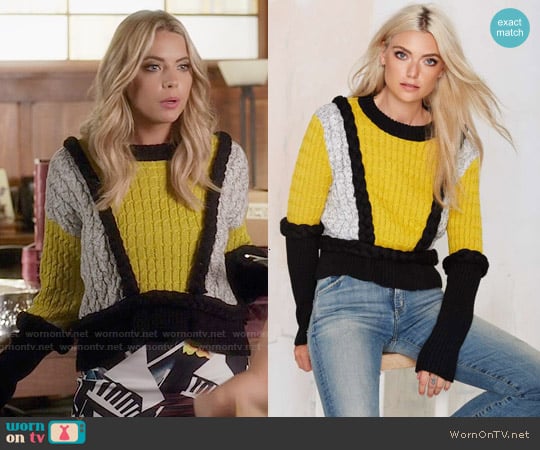 For Love & Lemons Billy Sweater worn by Hanna Marin (Ashley Benson) on Pretty Little Liars