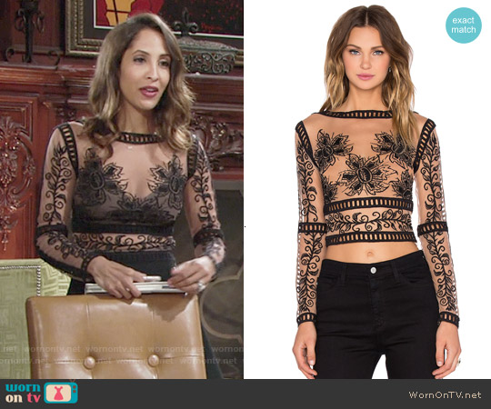 For Love & Lemons Desert Nights Crop Top worn by Lily Winters (Christel Khalil) on The Young and the Restless