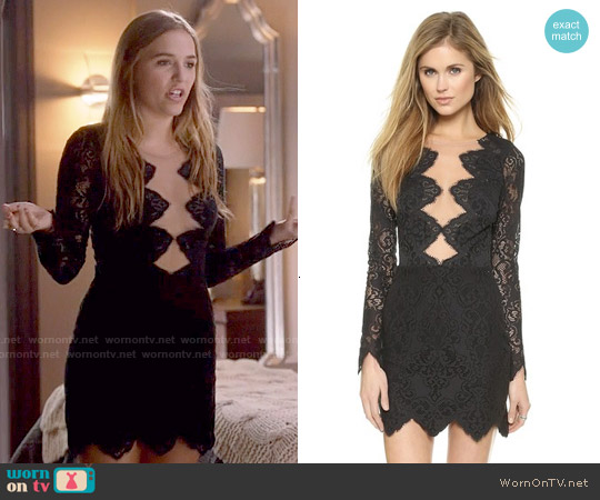 For Love & Lemons Noir Lace Mini Dress worn by Maddie Jaymes (Lennon Stella) on Nashville