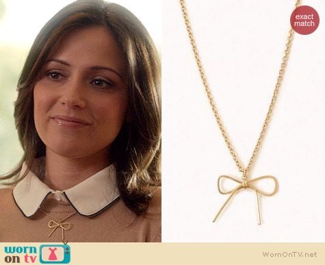 Forever 21 Bow Charm Necklace worn by Italia Ricci on Chasing Life