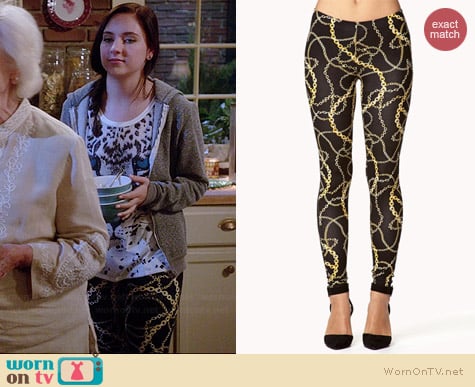 Forever 21 Chain Print Leggings worn by Haley Ramm on Chasing Life