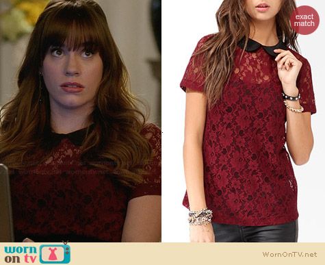 Forever 21 Collared Lace Top worn by Christa Allen on Revenge