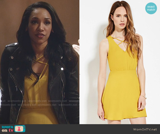 Forever 21 Contemporary Strappy Front Dress in Mustard worn by Iris West (Candice Patton) on The Flash