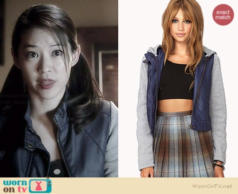 Forever 21 Cool Knit-Trimmed Jacket worn by Arden Cho on Teen Wolf