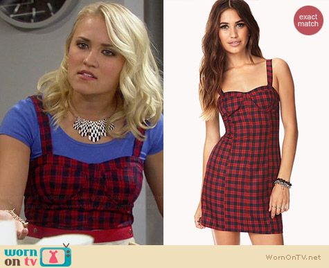 Forever 21 Dynamite Plaid Bodycon Dress worn by Emily Osment on Young & Hungry