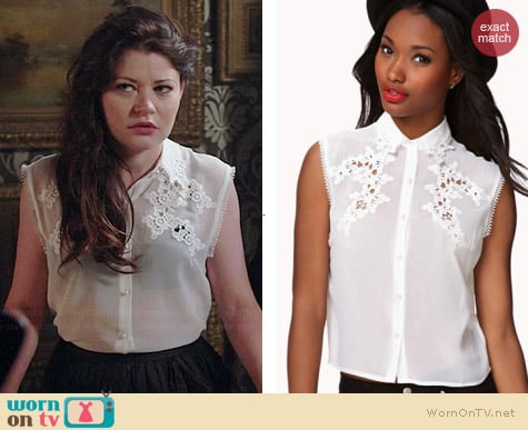 Forever 21 Embroidered Sleeveless Shirt worn by Emilie de Ravin on OUAT