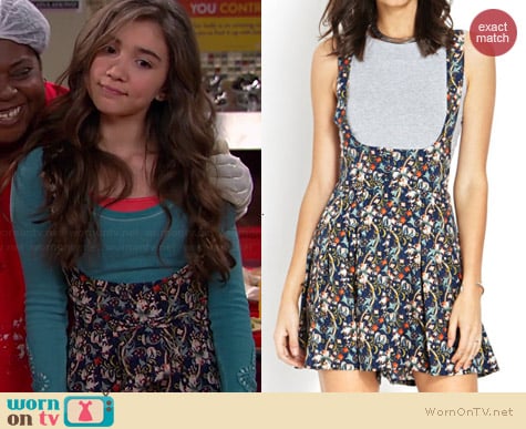 Forever 21 Floral Crossback Overalls worn by Rowan Blanchard on Girl Meets World