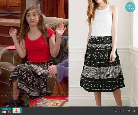 Forever 21 Geo Tribal Print A-Line Skirt worn by Riley Matthews (Rowan Blanchard) on Girl Meets World