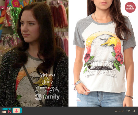 Forever 21 Living the Dream Baseball Tee worn by Haley Ramm on Chasing Life