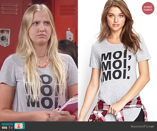 Forever 21 Moi Moi Moi Tee worn by Marisa (Veronica Dunne) on KC Undercover