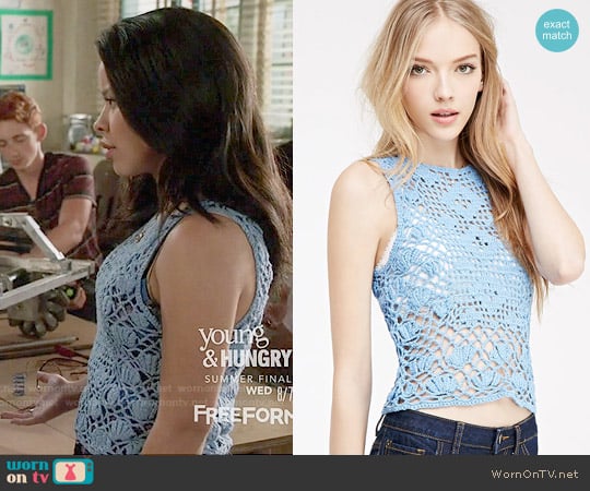 Forever 21 Open Crochet Sleeveless Top worn by Mariana Foster (Cierra Ramirez) on The Fosters