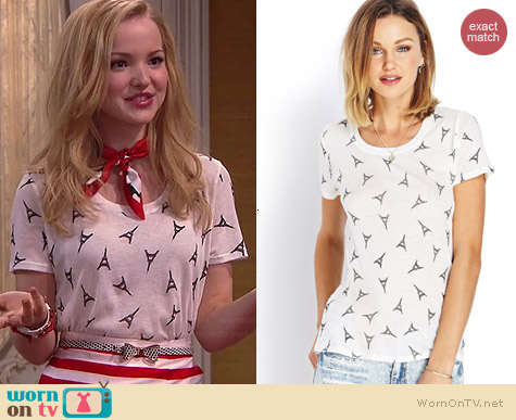 Forever 21 Parisian Dreams Tee worn by Dove Cameron on Liv & Maddie