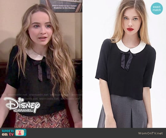 Forever 21 Peter Pan Collar Top worn by Maya Hart (Sabrina Carpenter) on Girl Meets World