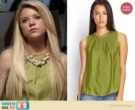 Forever 21 Pleated Satin Top worn by Bailey Buntain on Faking It