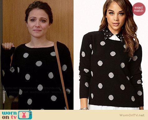 Forever 21 Polka Dot Sweater worn by Italia Ricci on Chasing Life