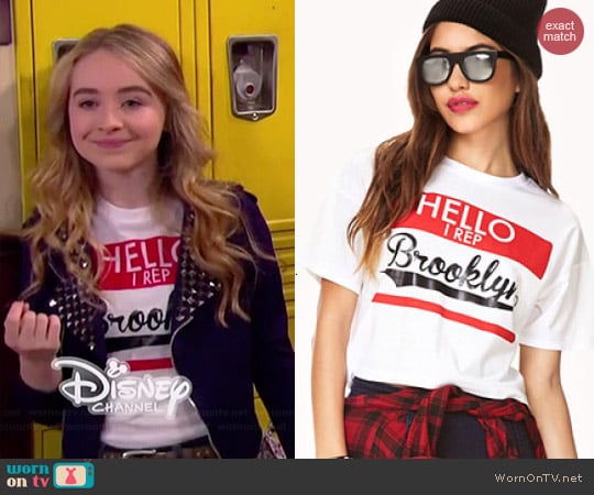 Forever 21 Rep Brooklyn Crop Top worn by Sabrina Carpenter on Girl Meets World