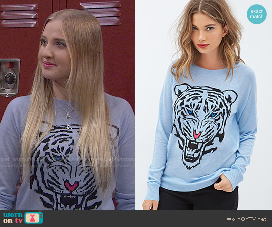 Forever 21 Roaring Tiger Sweater worn by Marisa (Veronica Dunne) on KC Undercover