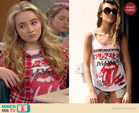 Forever 21 Rolling Stones Tank worn by Sabrina Carpenter on Girl Meets World