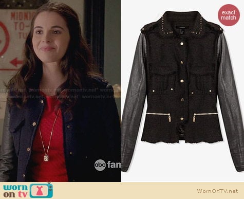 Forever 21 Spiked Collar Tweed Jacket worn by Vanessa Marano on Switched at Birth