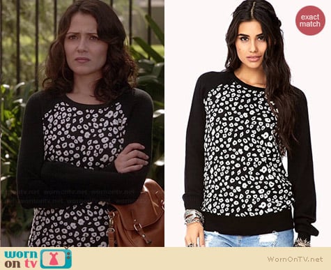 Forever 21 Spot On Leopard Sweater worn by Italia Ricci on Chasing Life