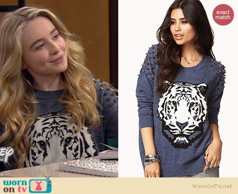 Forever 21 Standout Spiked Sweater worn by Sabrina Carpenter on Girl Meets World