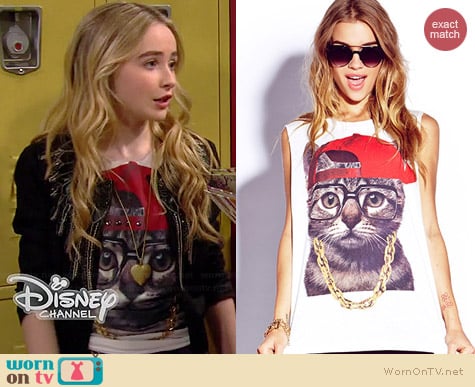 Forever 21 Street Style Kitty Tee worn by Sabrina Carpenter on Girl Meets World