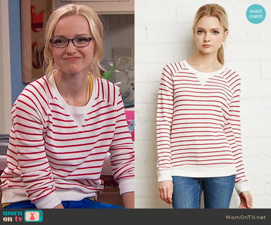 Forever 21 Striped French Terry Sweater worn by Liv Rooney (Dove Cameron) on Liv and Maddie