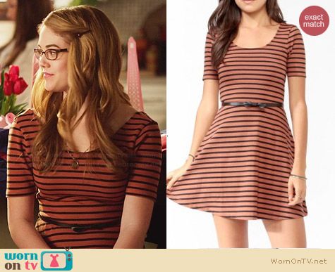 Forever 21 Striped Skater Dress worn by McKaley Miller on Hart of Dixie