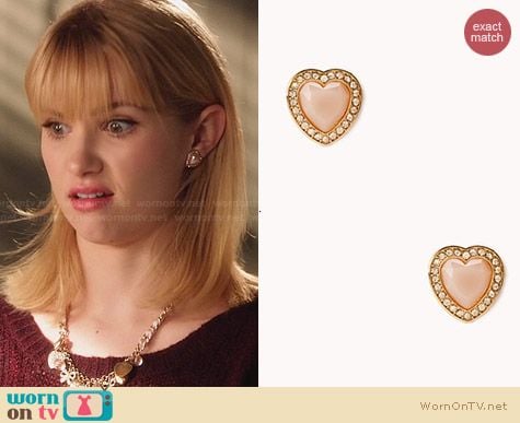 Forever 21 Sweetheart Glam Stud Earrings worn by Claudia Lee on Hart of Dixie