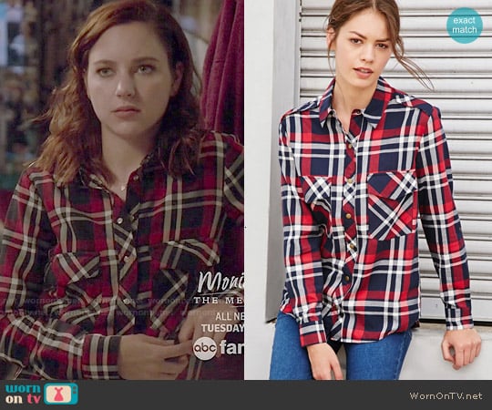 Forever 21 Tartan Plaid Shirt worn by Brenna Carver (Haley Ramm) on Chasing Life