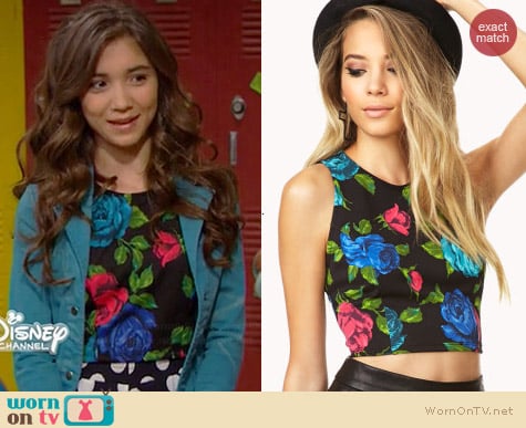 Forever 21 Vibrant Floral Crop Top worn by Rowan Blanchard on Girl Meets World