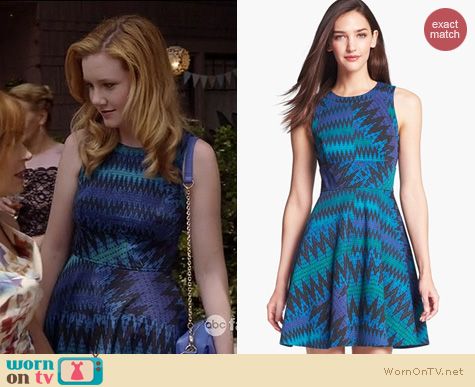 The Fosters Fashion: French Connection Zig Zag print fit and flare dress worn by Madisen Beaty