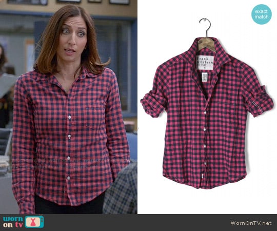 Frank & Eileen Barry Shirt in Navy and Pink worn by Gina Linetti (Chelsea Peretti) on Brooklyn Nine-Nine