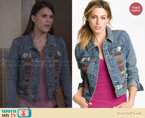 Free People Baja Denim Jacket worn by Lindsey Shaw on PLL