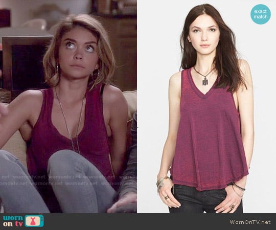 Free People Breezy Tank in Purple worn by Haley Dunphy (Sarah Hyland) on Modern Family