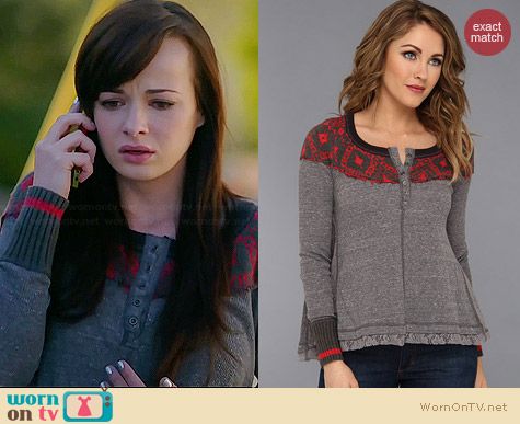 Free People Cabin In The Woods Top worn by Ashley Rickards on Awkward