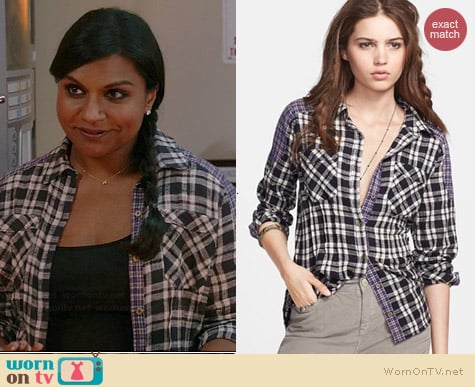 Free People Catch Up with Me Shirt worn by Mindy Kaling on The Mindy Project