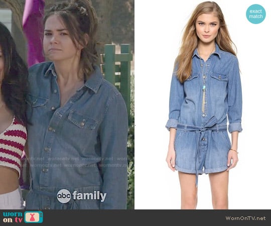 Free People Chambray Romper worn by Callie Jacob (Maia Mitchell) on The Fosters