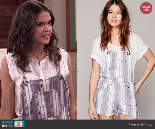 Free People Chrystie Slouch Shortalls worn by Maia Mitchell on Jessie