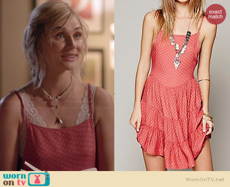 Free People Circle of Flowers Slip in Cherry worn by Clare Bowen on Nashville