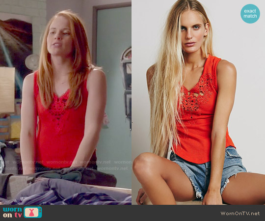 Free People Coco Tank in Poppy worn by Daphne Vasquez (Katie Leclerc) on Switched at Birth