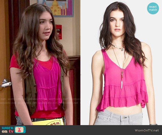 Free People Crinkle Breeze top worn by Riley Matthews (Rowan Blanchard) on Girl Meets World