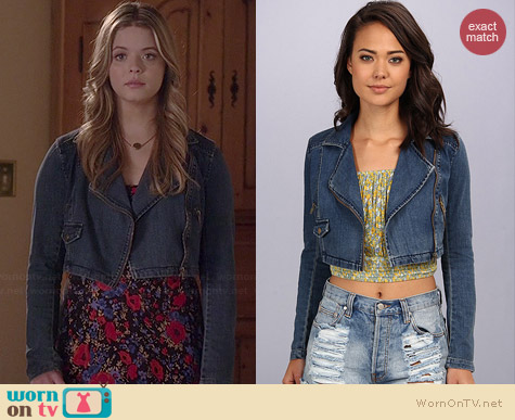 Free People Cropped Moto Jacket worn by Sasha Pieterse on PLL