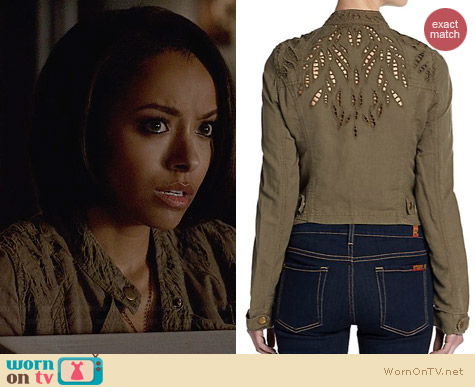 Free People Cutwork Linen Jacket worn by Kat Graham on The Vampire Diaries