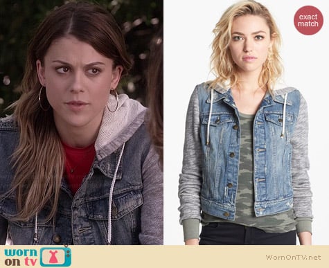 Free People Denim & Knit Jacket worn by Lindsey Shaw on PLL