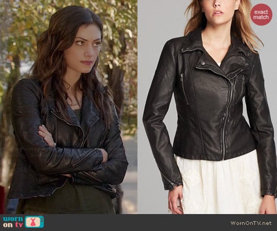 Free People Distressed Moto Jacket worn by Phoebe Tonkin on The Originals